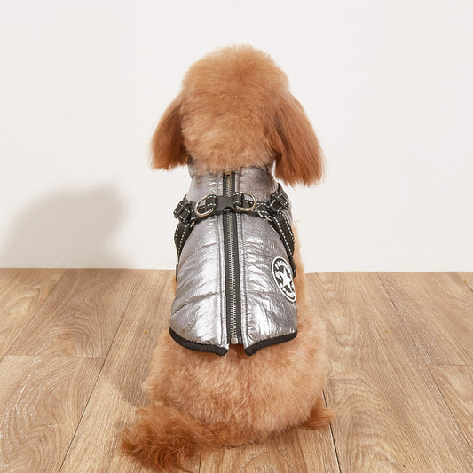 Cat & Dog Warm Fleece-Lined Reflective Coat with Cotton Padding